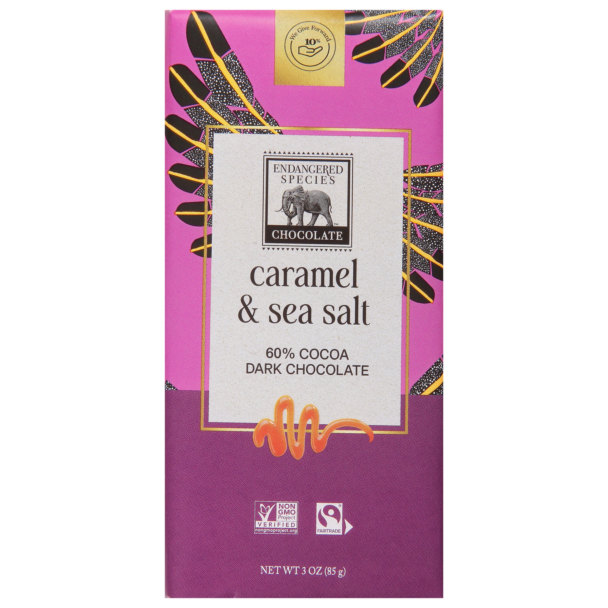 Endangered Species Chocolate Dark Caramel Sea Salt Eagle 3 oz (Pack Of 12)