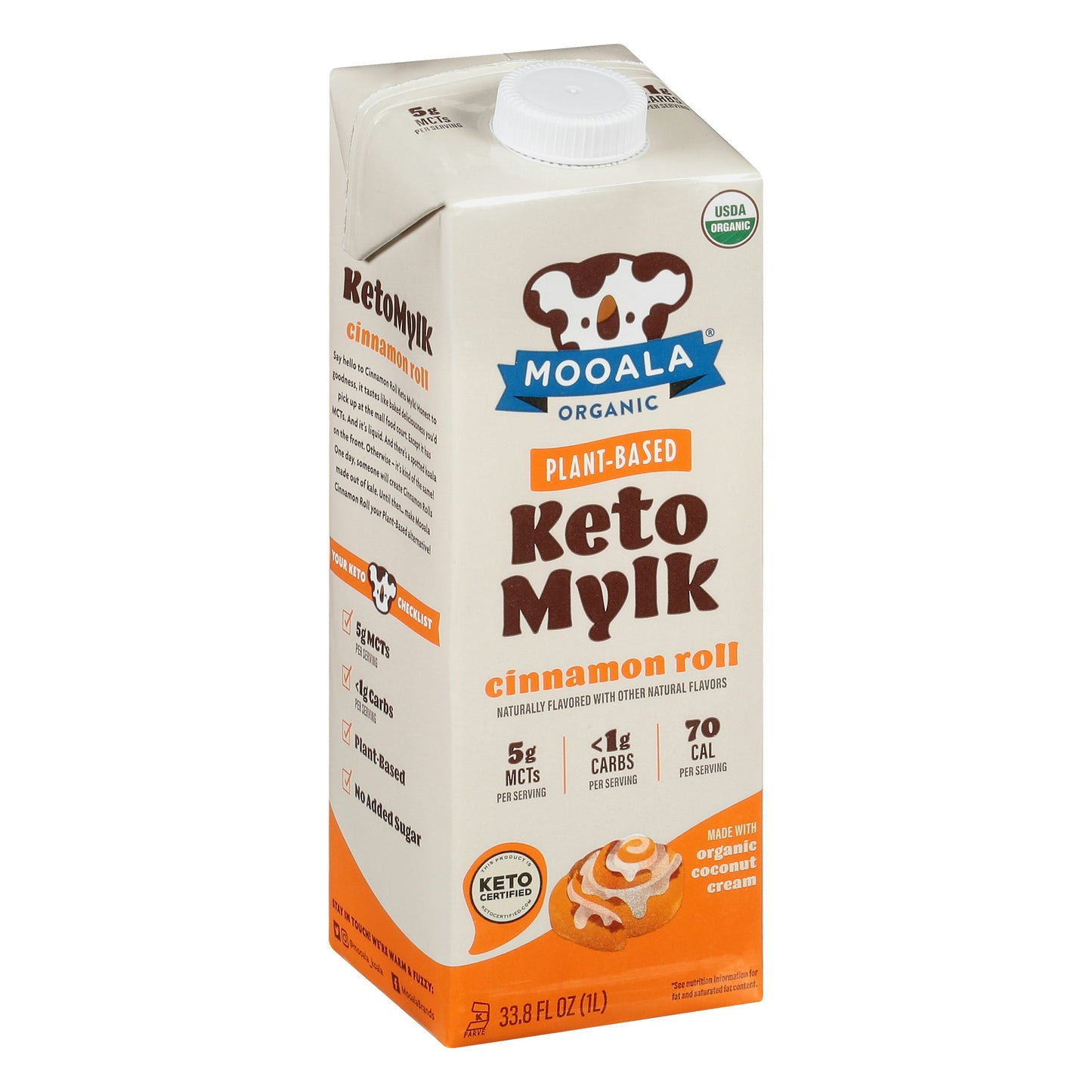 Mooala Mylk Cinnamon Roll Organic Keto 33.8 FO (Pack of 6)