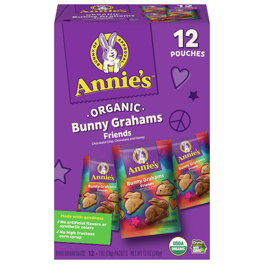 Annies Homegrown Cracker Bunny Grahams Friend Snack Pack 12 12 oz (Pack Of 4)