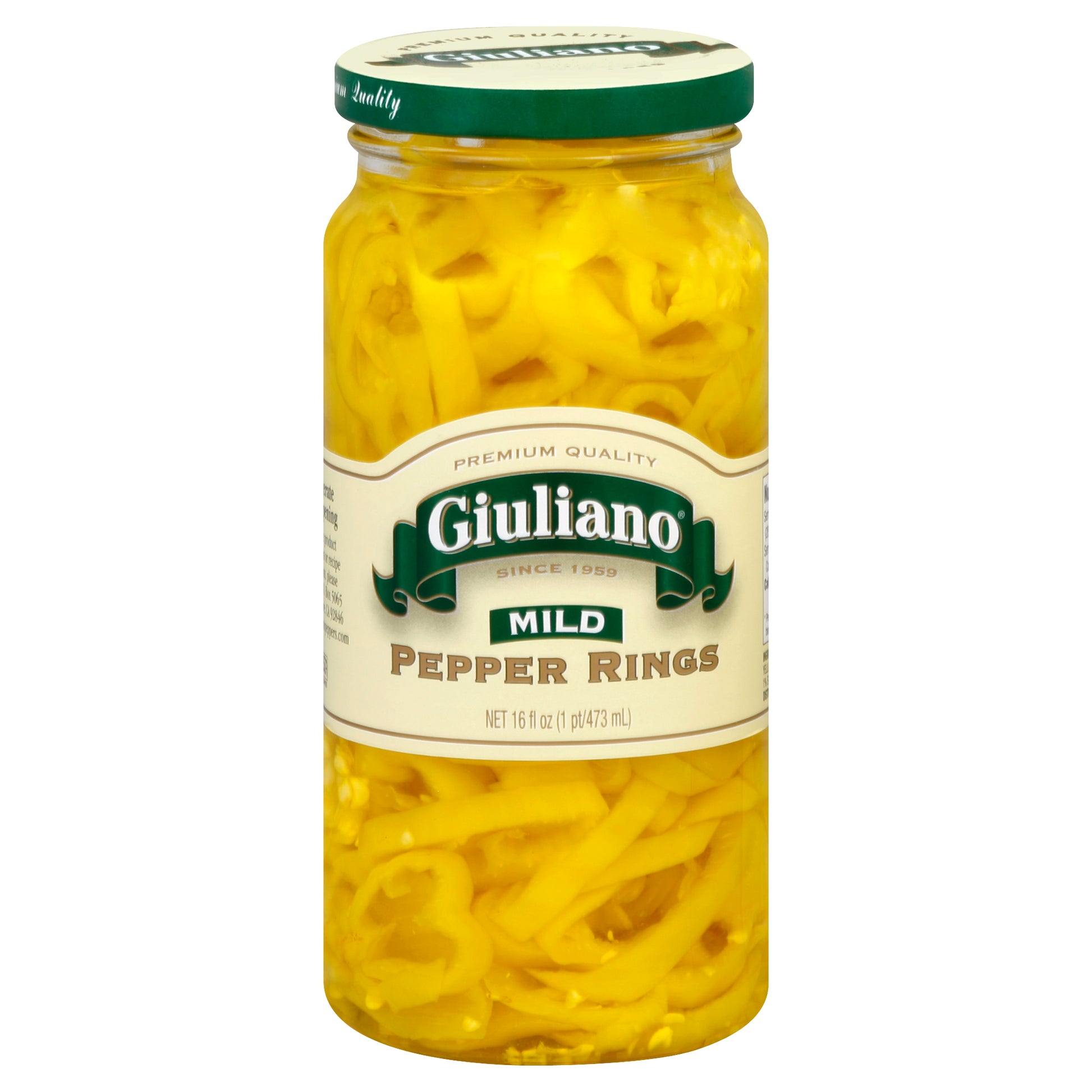 Giuliano Pepper Banana Rings Mild 16 oz (Pack Of 6)