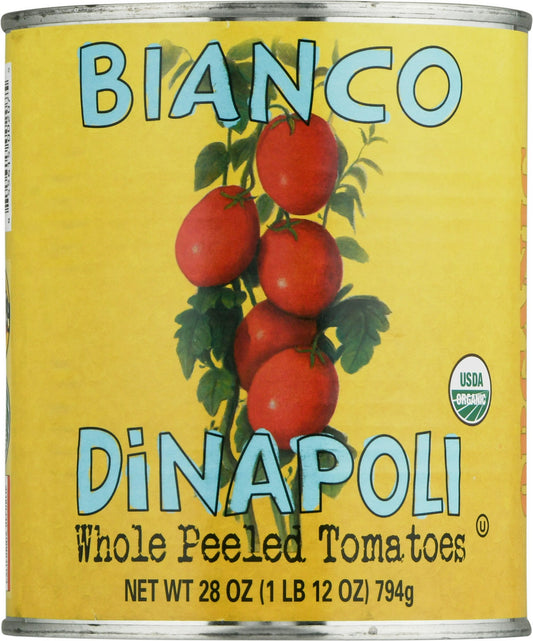 Bianco Di Napoli Tomates Whole Peled Basil Organic 28 Oz Pack of 6