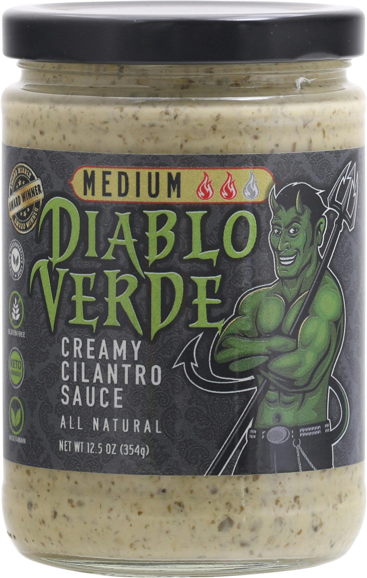 Diablo Verde Sauce Cilantro Medium 12.5 Oz Pack of 6