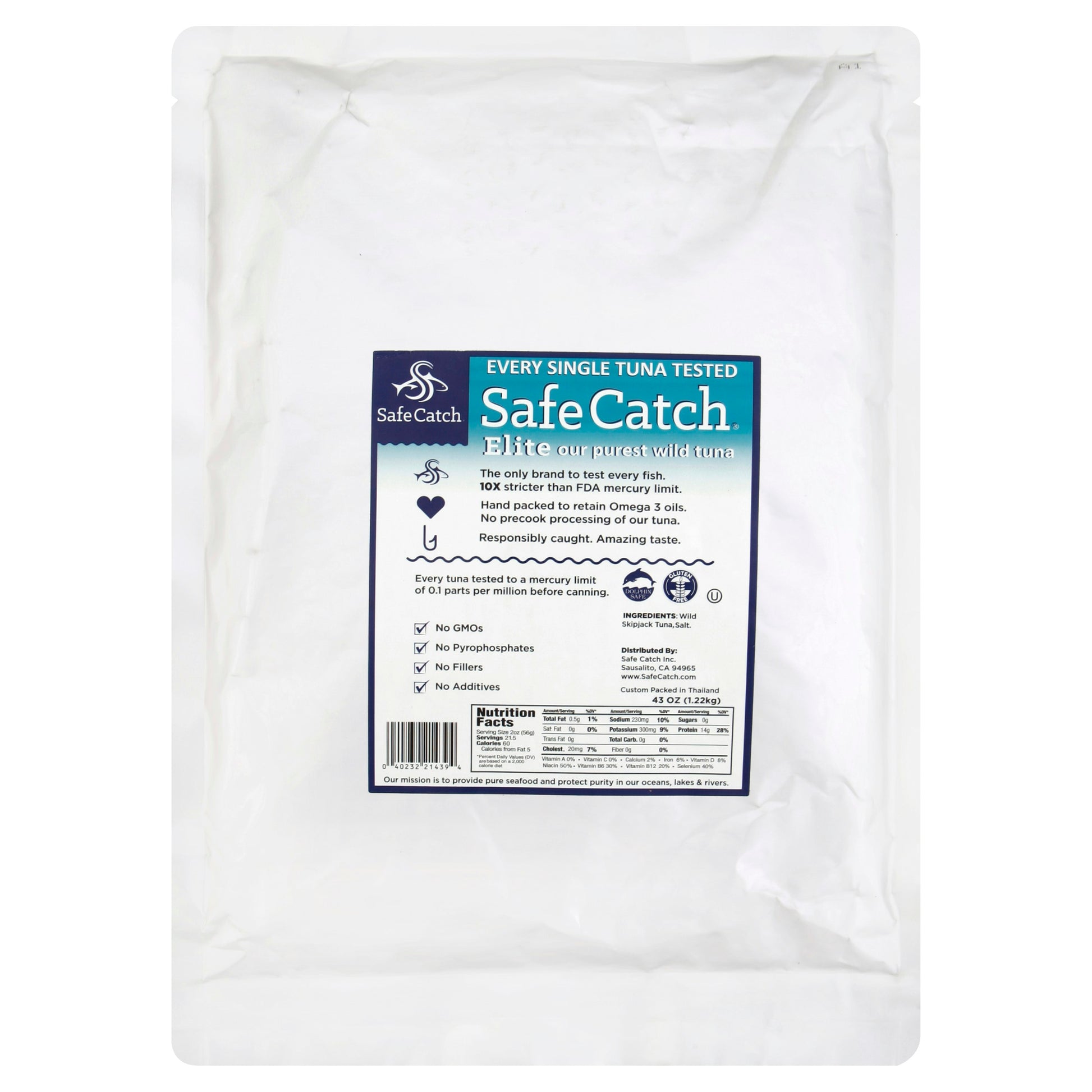 Safecatch Tuna Wild Elite Pouch 43 Oz (Pack of 6)