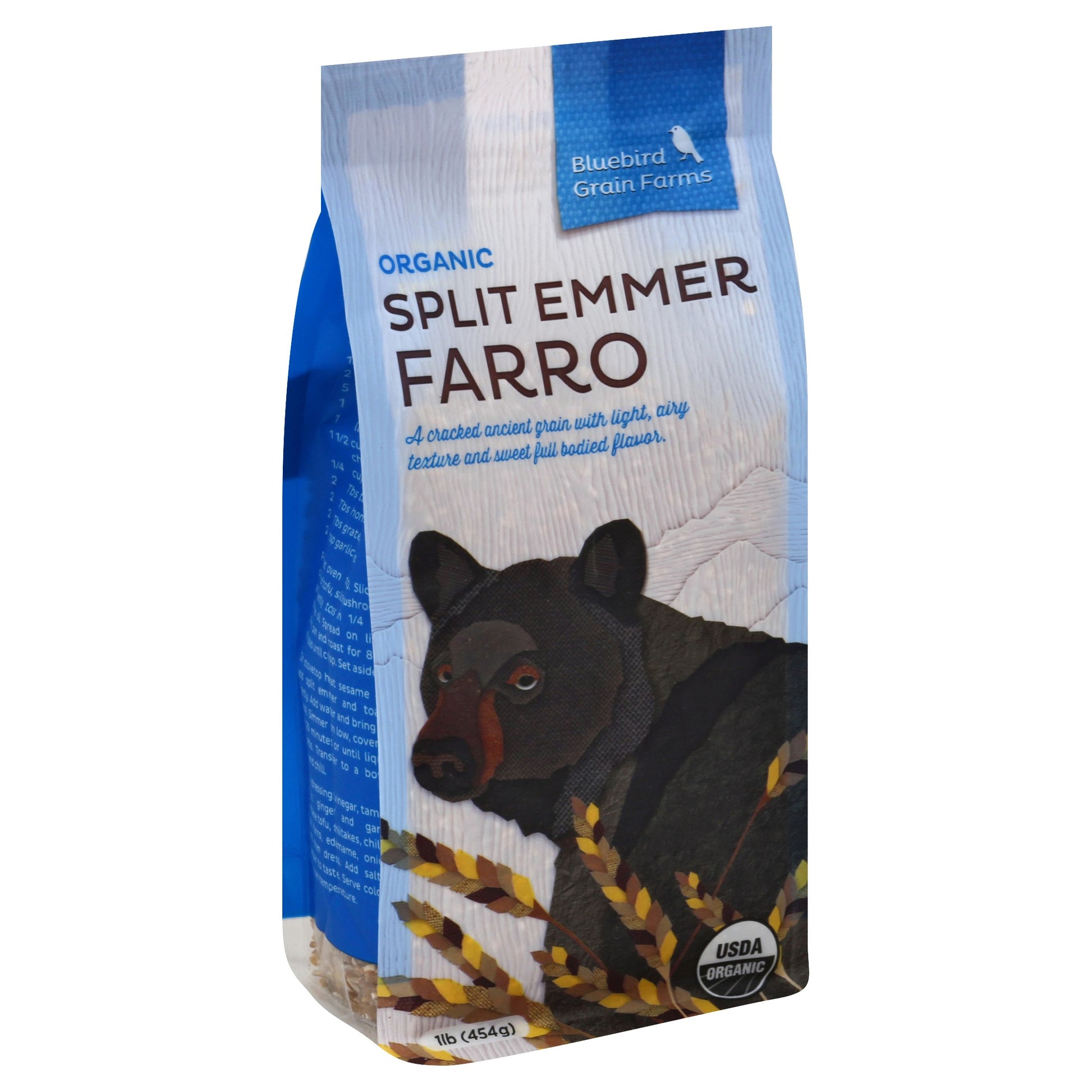 Bluebird Farro Split Emmer Organic 1 Lb (Pack of 6)