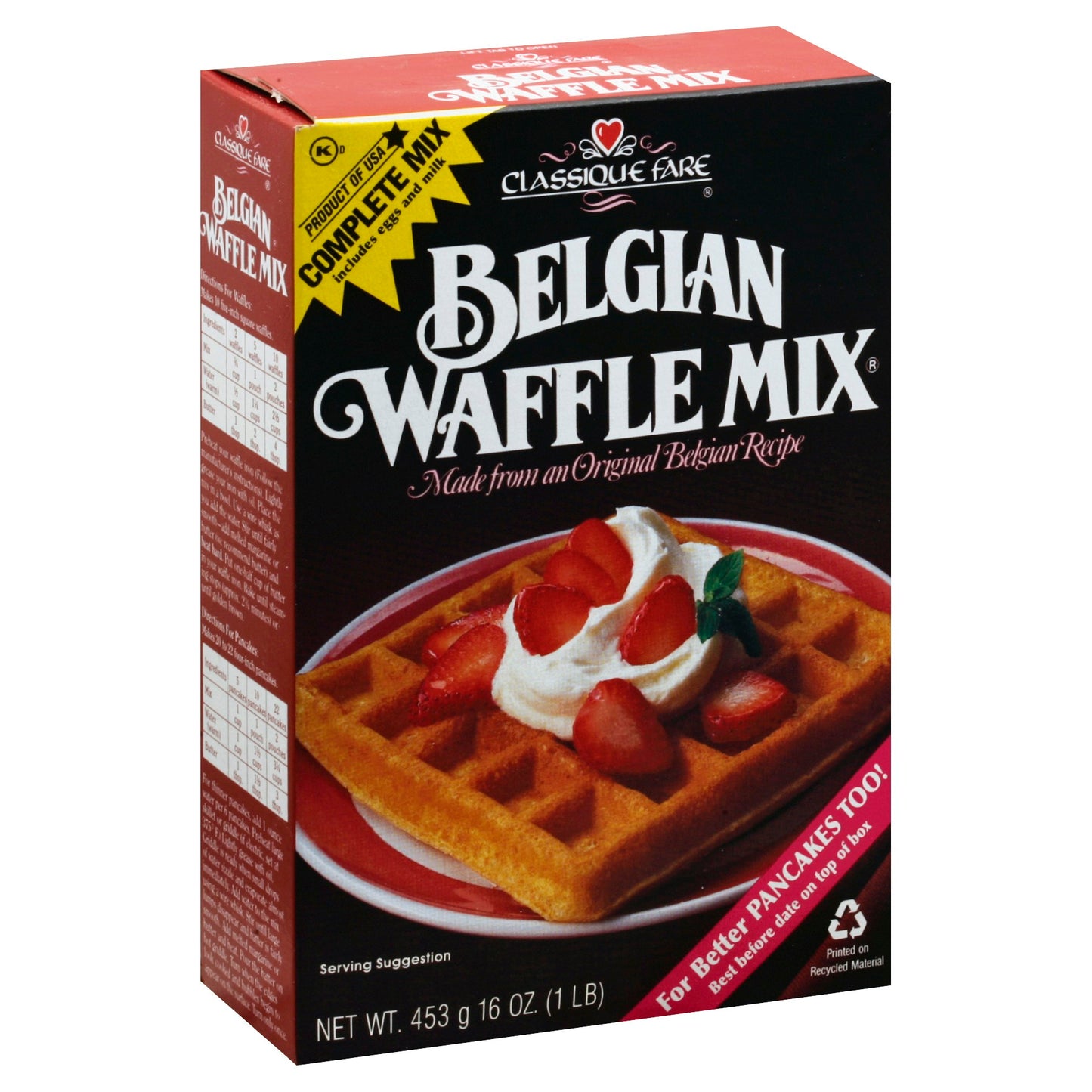 Classique Fare Mix Waffle Belgian 16 oz (Pack of 6)