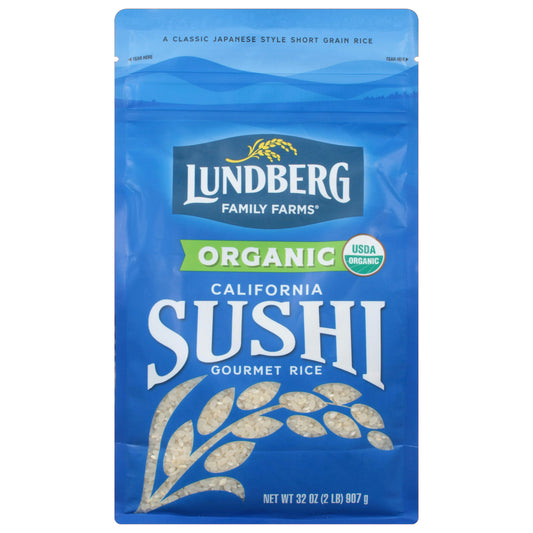 Lundberg Rice Sushi Short Grain Organic Gluten Free 32 oz (Pack of 6)