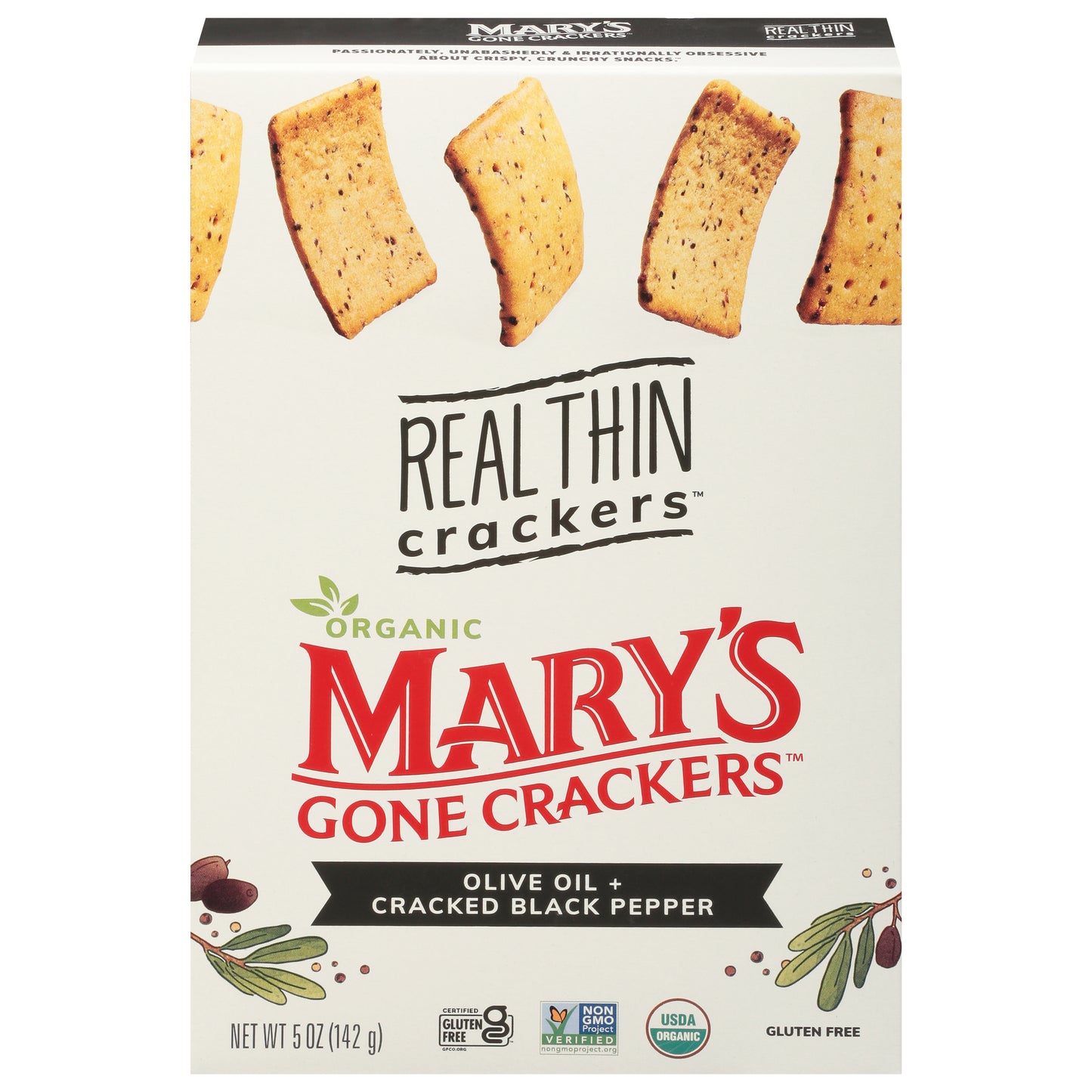 Marys Gone Crackers Crackers Black Pepper Olve Oil 5 oz (Pack Of 6)