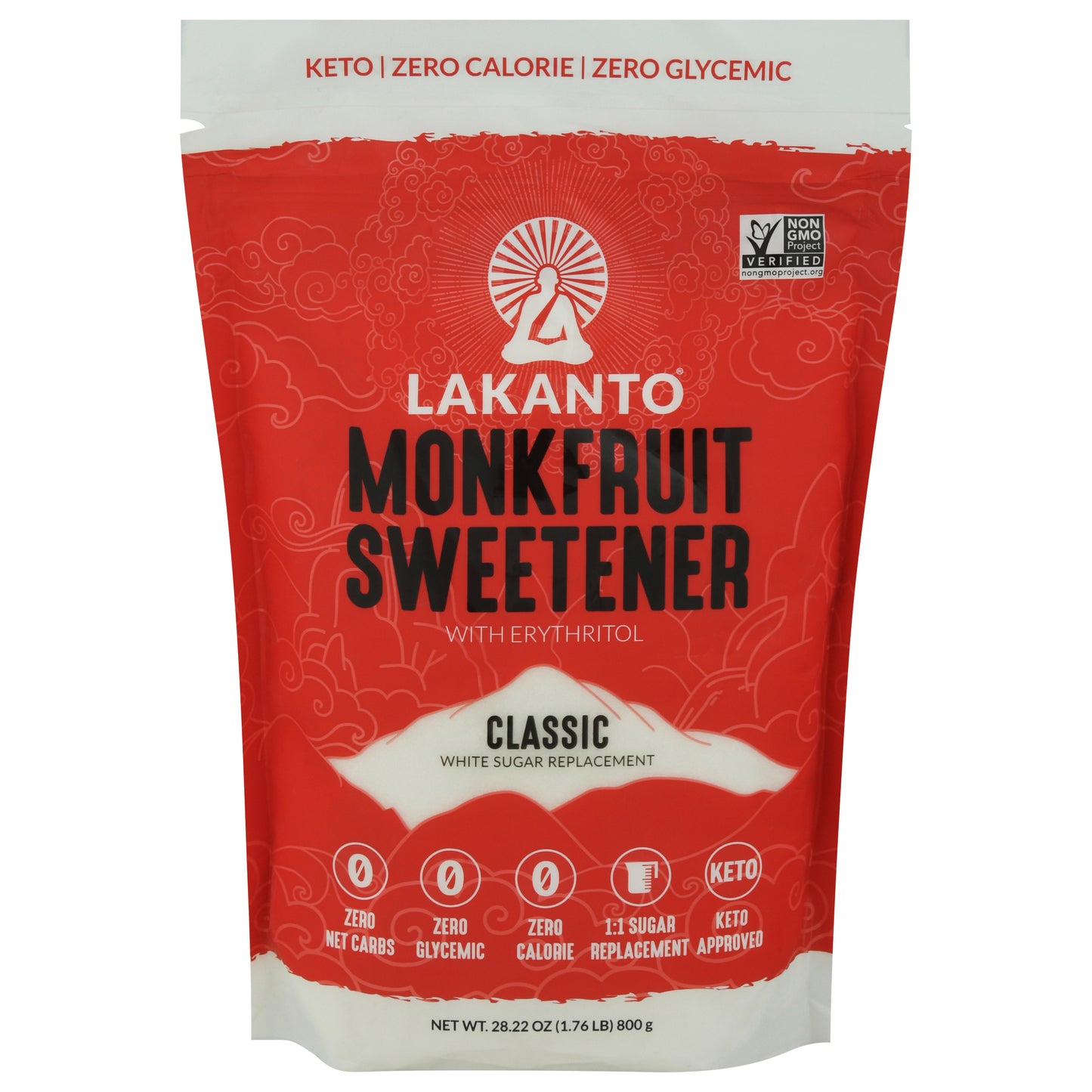 Lakanto Sweetener Classic Monkfruit 28.22 Oz (Pack Of 8)