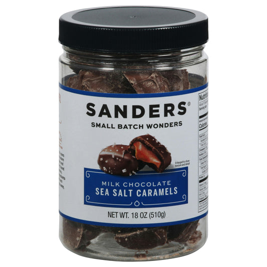 Sanders Caramels Milk Chocolate Sea Salt 18 Oz (Pack of 6)