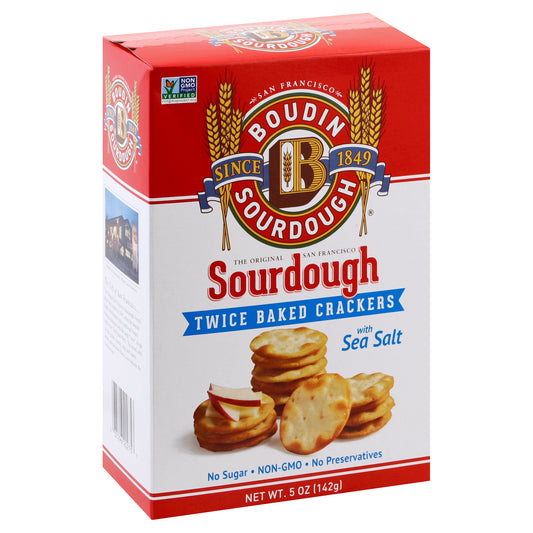 Boudin Sourdough Crackers Sourdoh Sea Salt 5 oz (Pack Of 12)