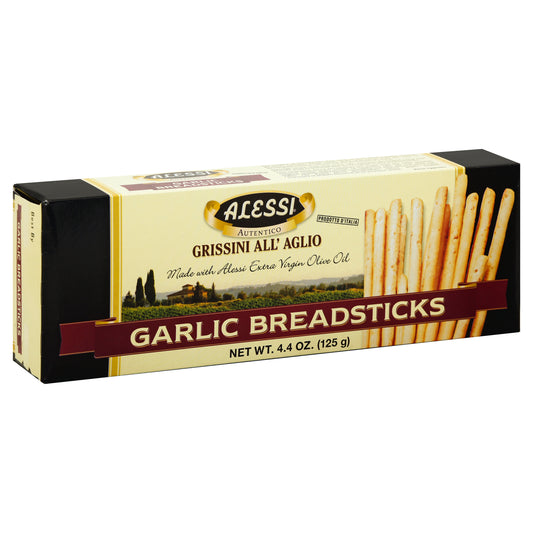 Alessi Breadstick Thin Garlic 4.4 oz (Pack Of 12)