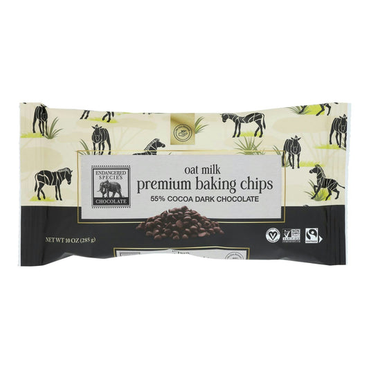 Endangered Species Chocolate - Baking Chip Oatmilk Dark Chocolate 10 oz (Pack of 6)