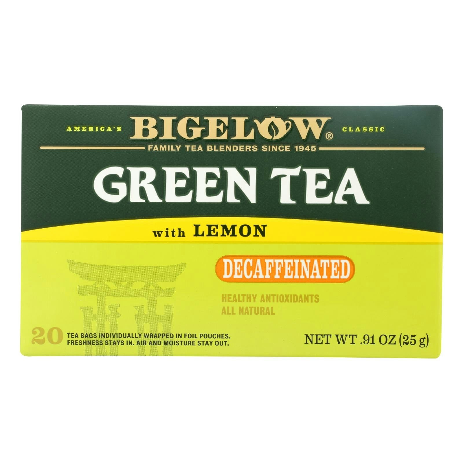 Bigelow Green Tea Lemon Decaf - 20 per Pack (6 Packs Total)