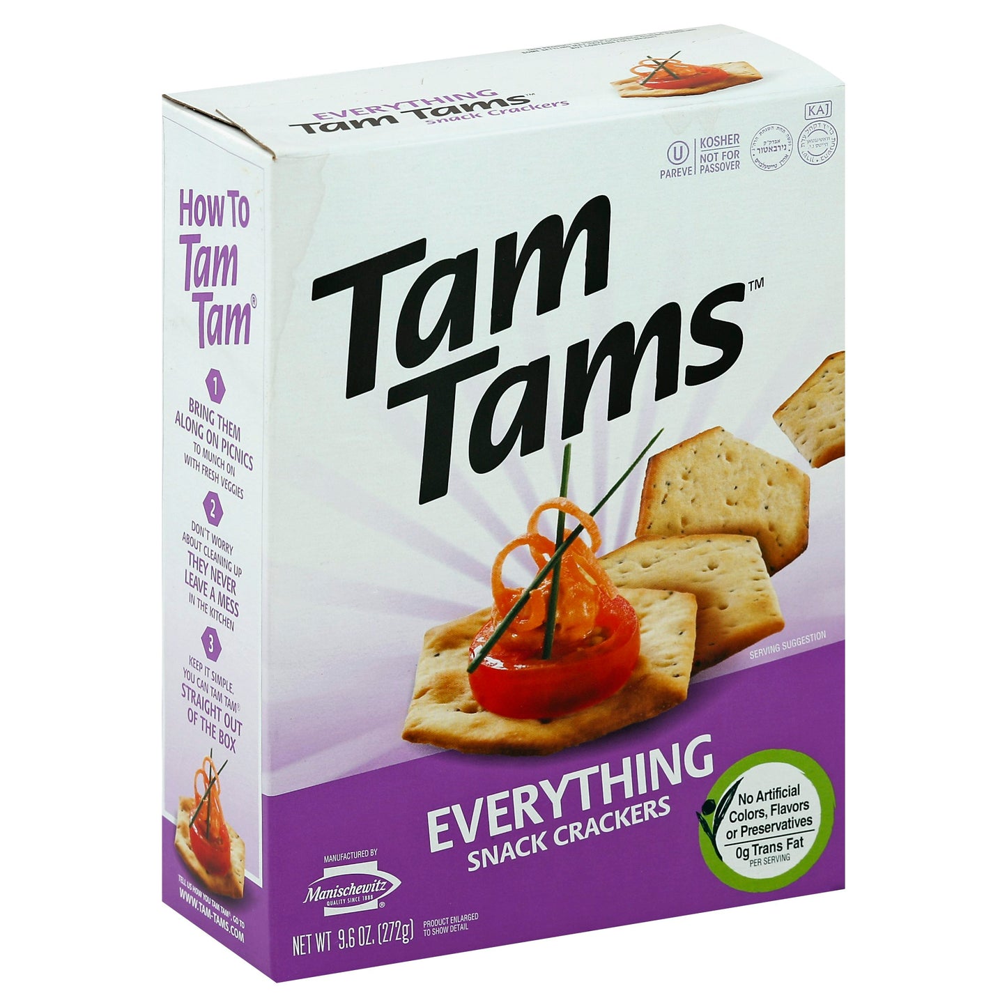 Manischewitz Everything Tam Tam Cracker 9.6 Oz Pack of 12