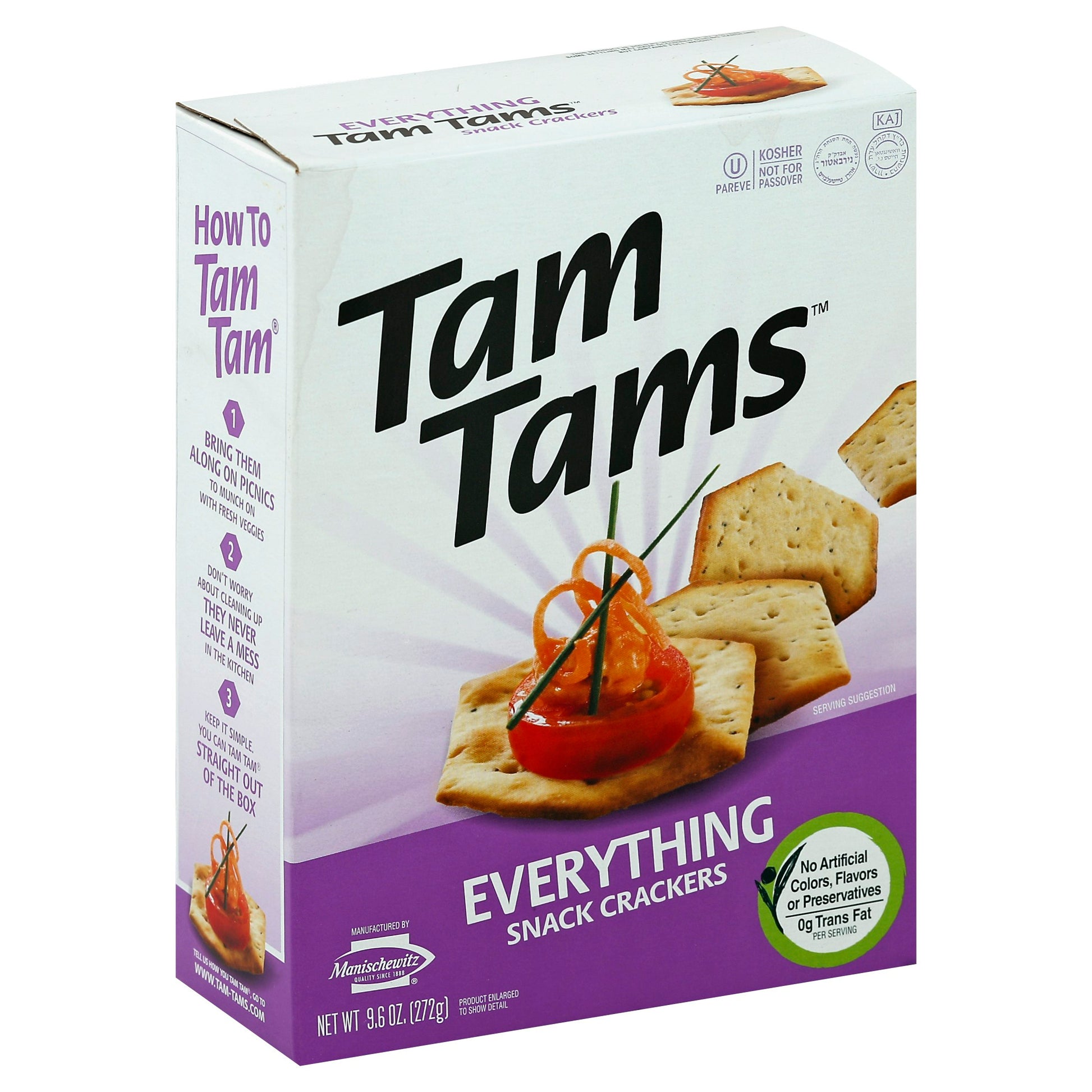 Manischewitz Everything Tam Tam Cracker 9.6 Oz Pack of 12