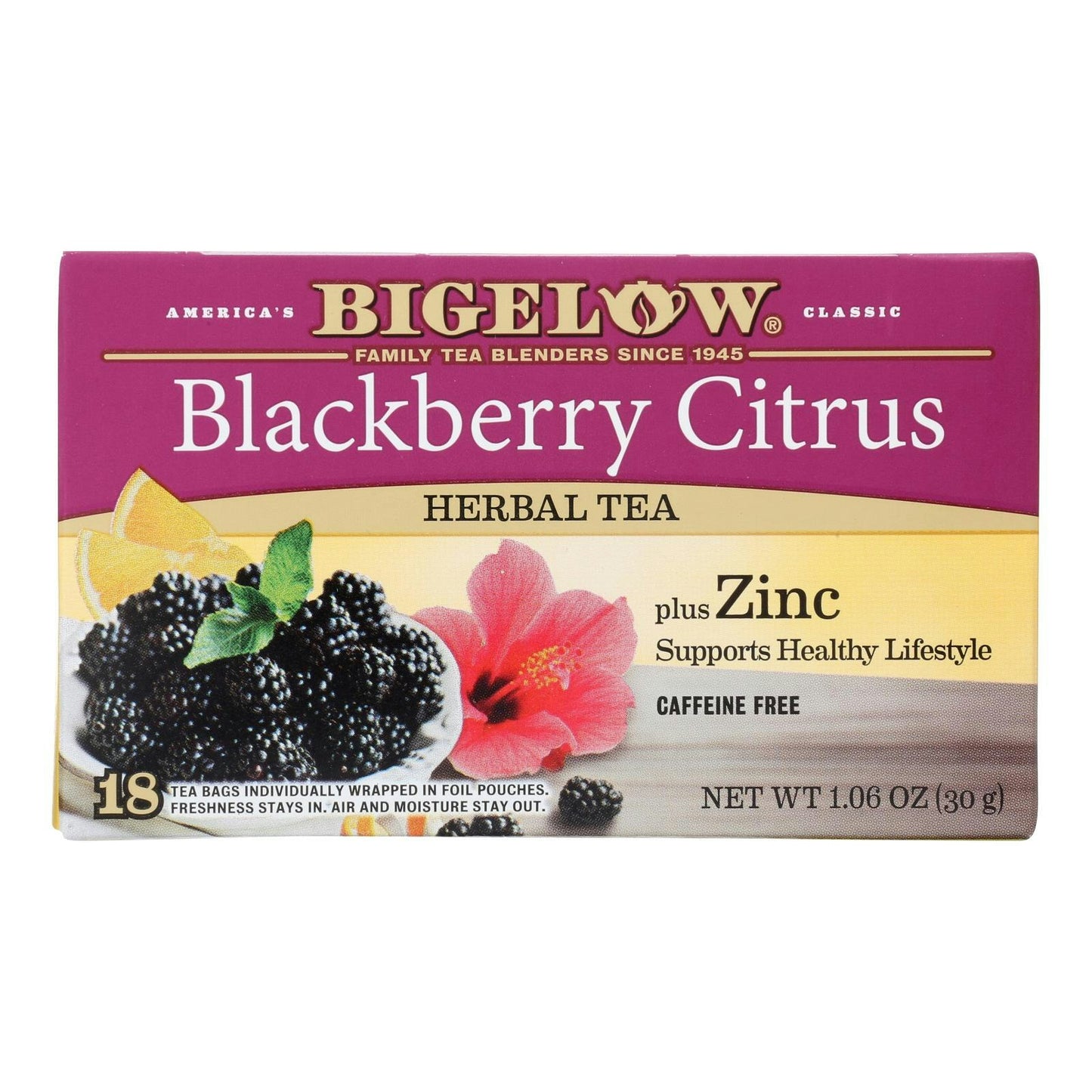 Bigelow Tea - Tea Herbal Blackberry Citrus - 18 Bags (Pack of 6)