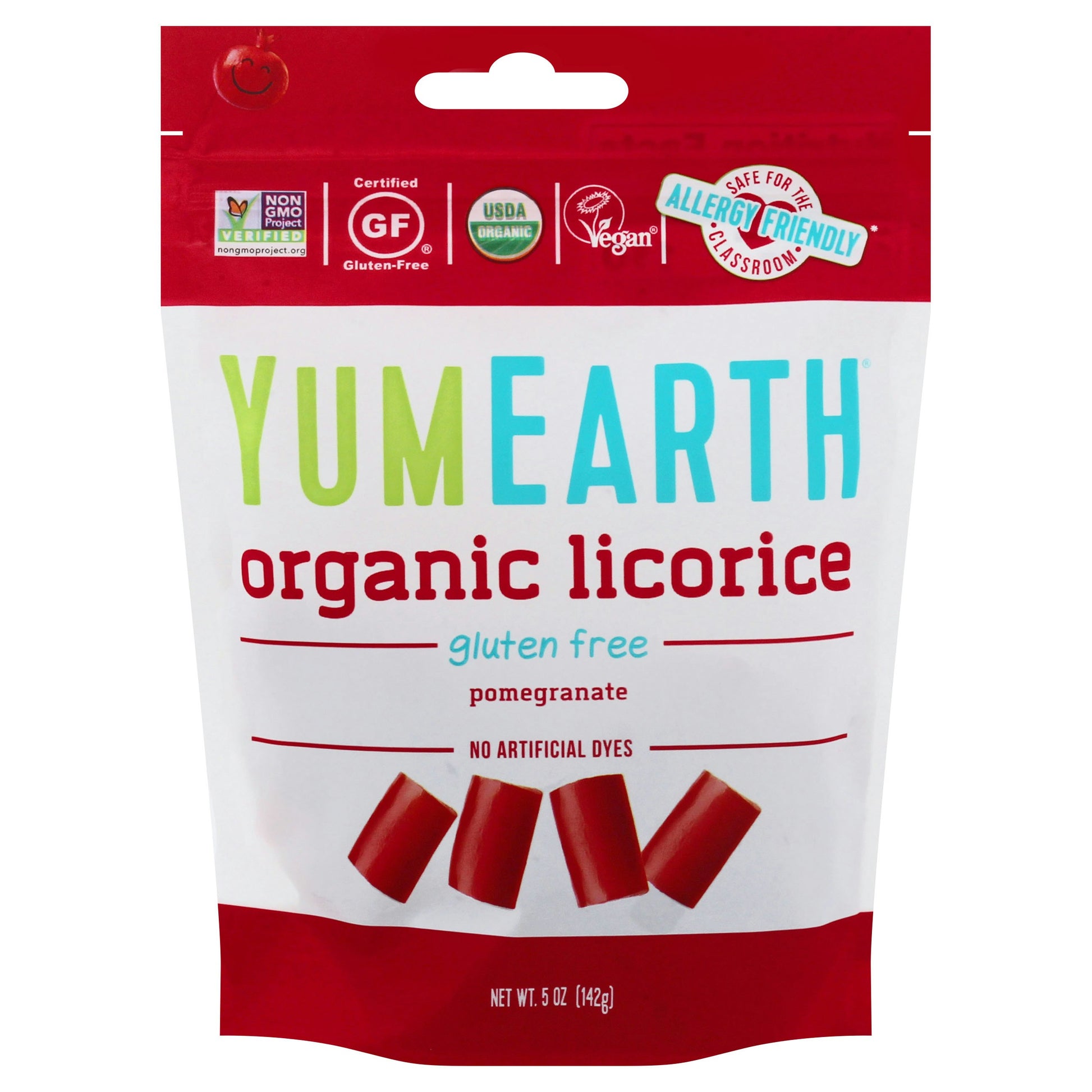 Yumearth Licorice Pomegranate Gluten Free Organic 5 Oz Pack of 6