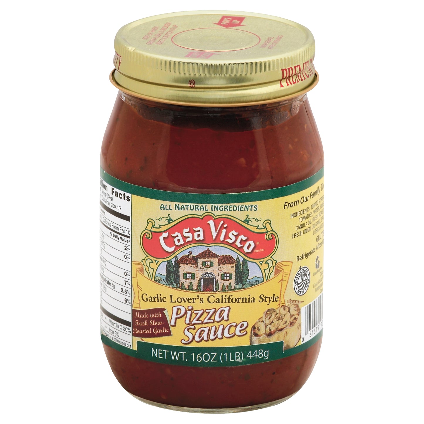 Casa Visco Sauce Pizza Garlic California 16 Oz (Pack Of 6)