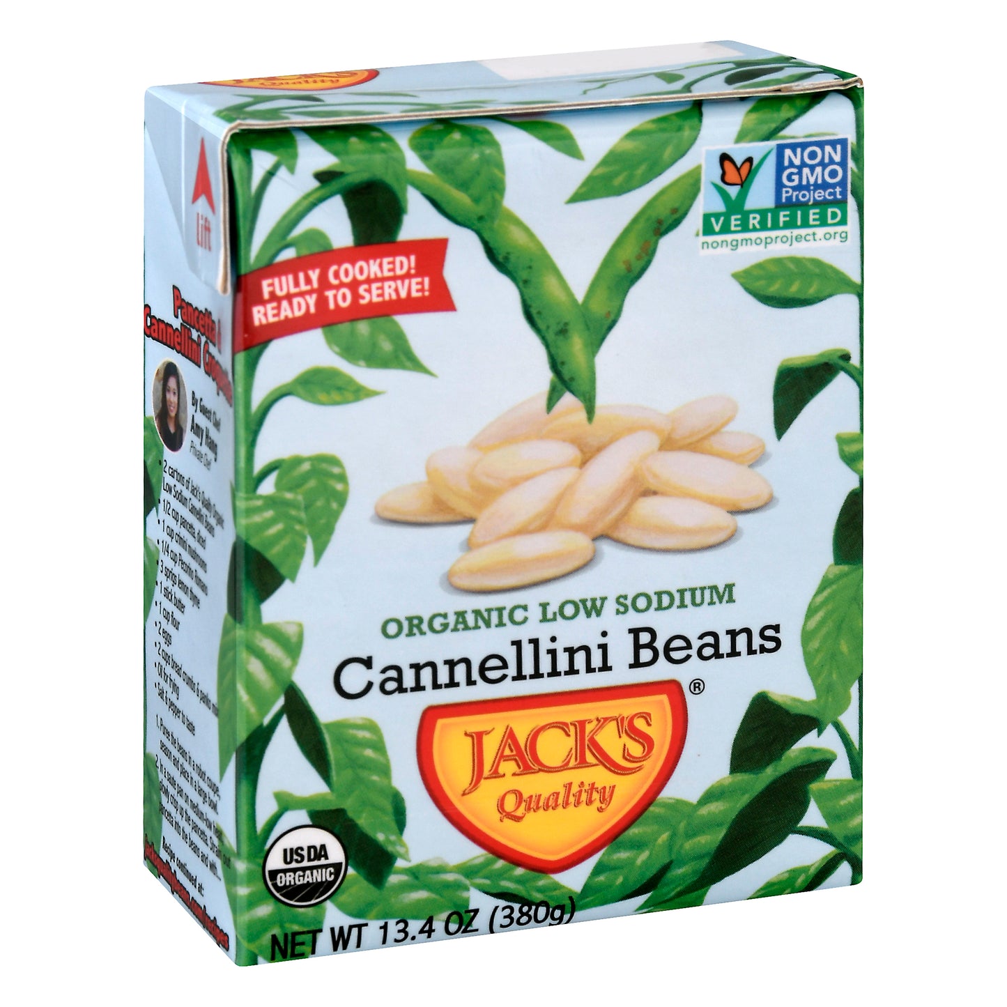 Jacks Quality Bean Cannellini Low Sodium Organic 13.4 oz (Pack Of 8)