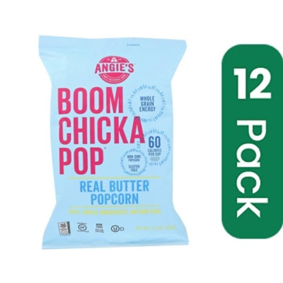 Angie's Kettle Corn Popcorn - Boom Chicka Pop - Real Butter 4.4 oz (Pack of 12)