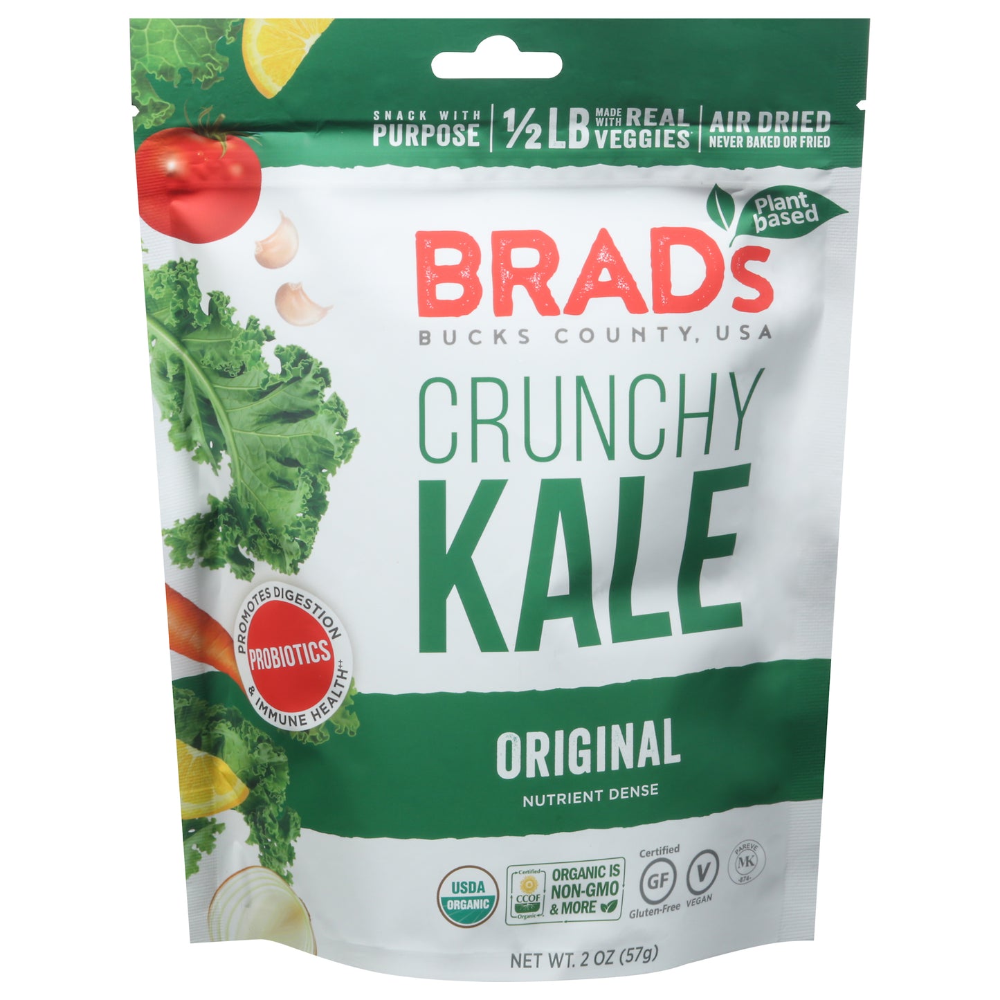 Brads Plant Based Kale Crunchy W Pro Organic 2 oz (Pack Of 12)