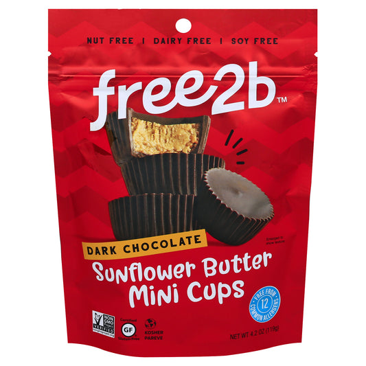 Free2B Foods Chocolate Cup Dark Mini 4.2 oz (Pack Of 6)