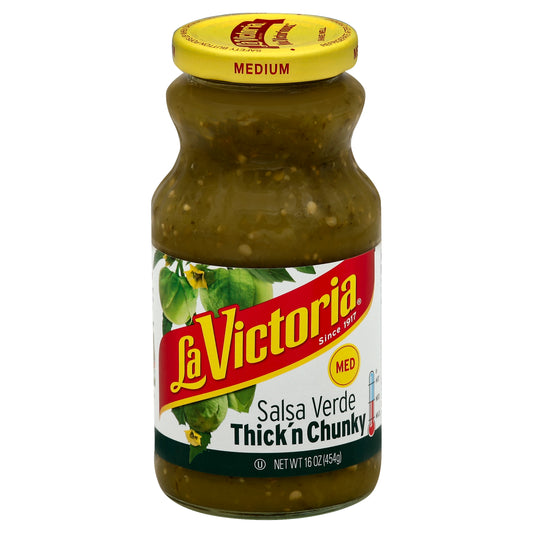 La Victoria Salsa Thick & Chunky Medium Verde 16 oz (Pack Of 12)