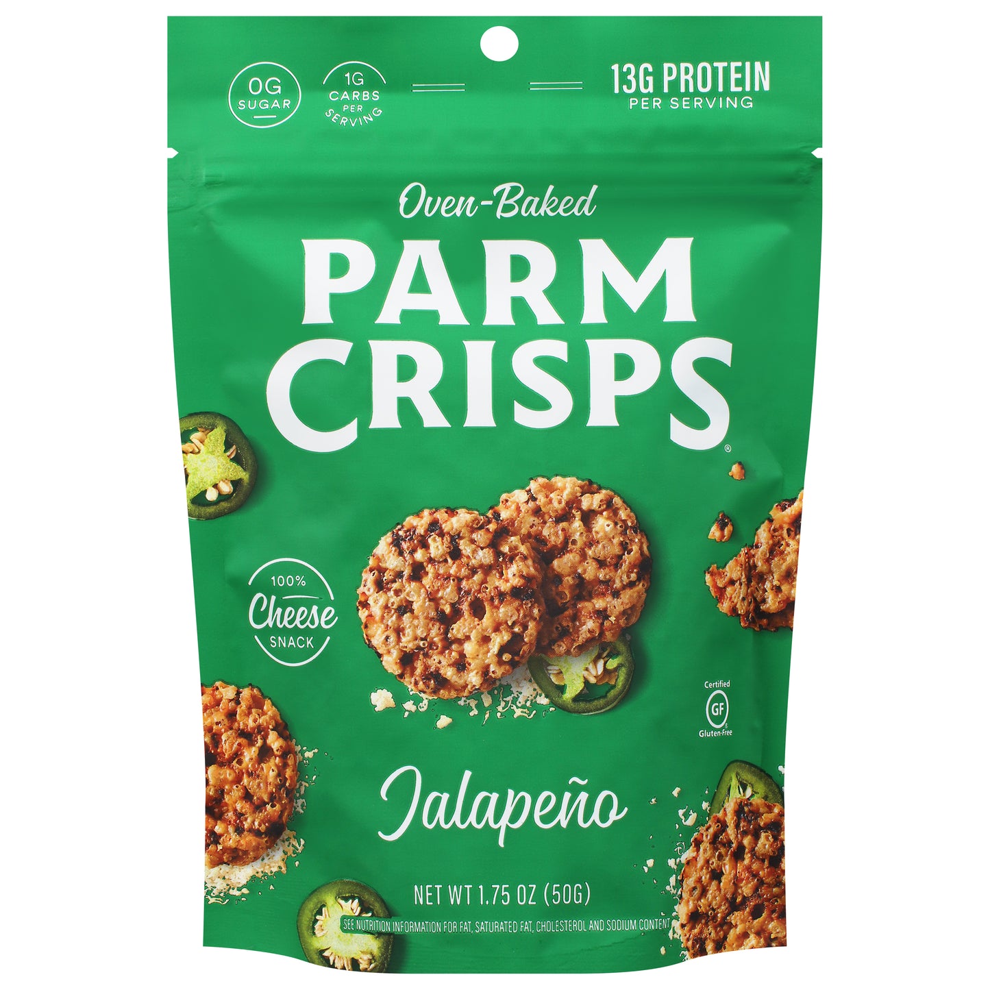 Parm Crisps Cracker Cheese Jalapeno Parm 1.75 oz (Pack Of 12)