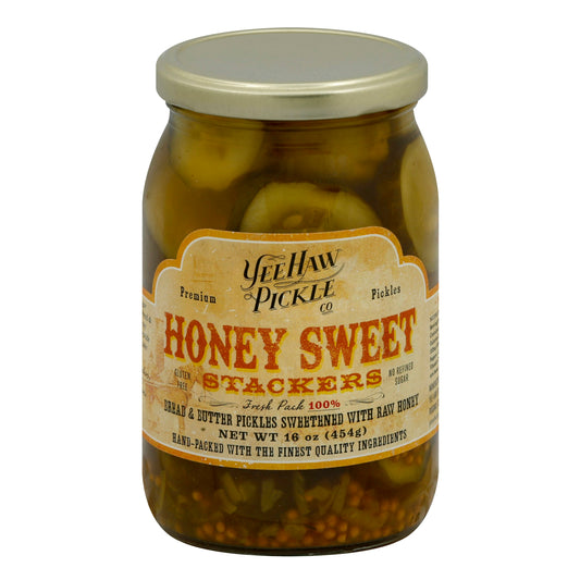 Yee Haw Pickles Pickles Honey Sweet Stackers 16 Oz Pack of 6