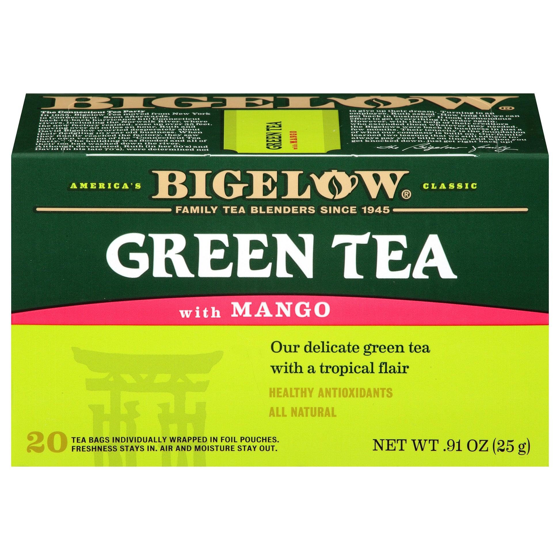 Bigelow Tea Green Mango 20Bg 0.91 oz (Pack of 6)