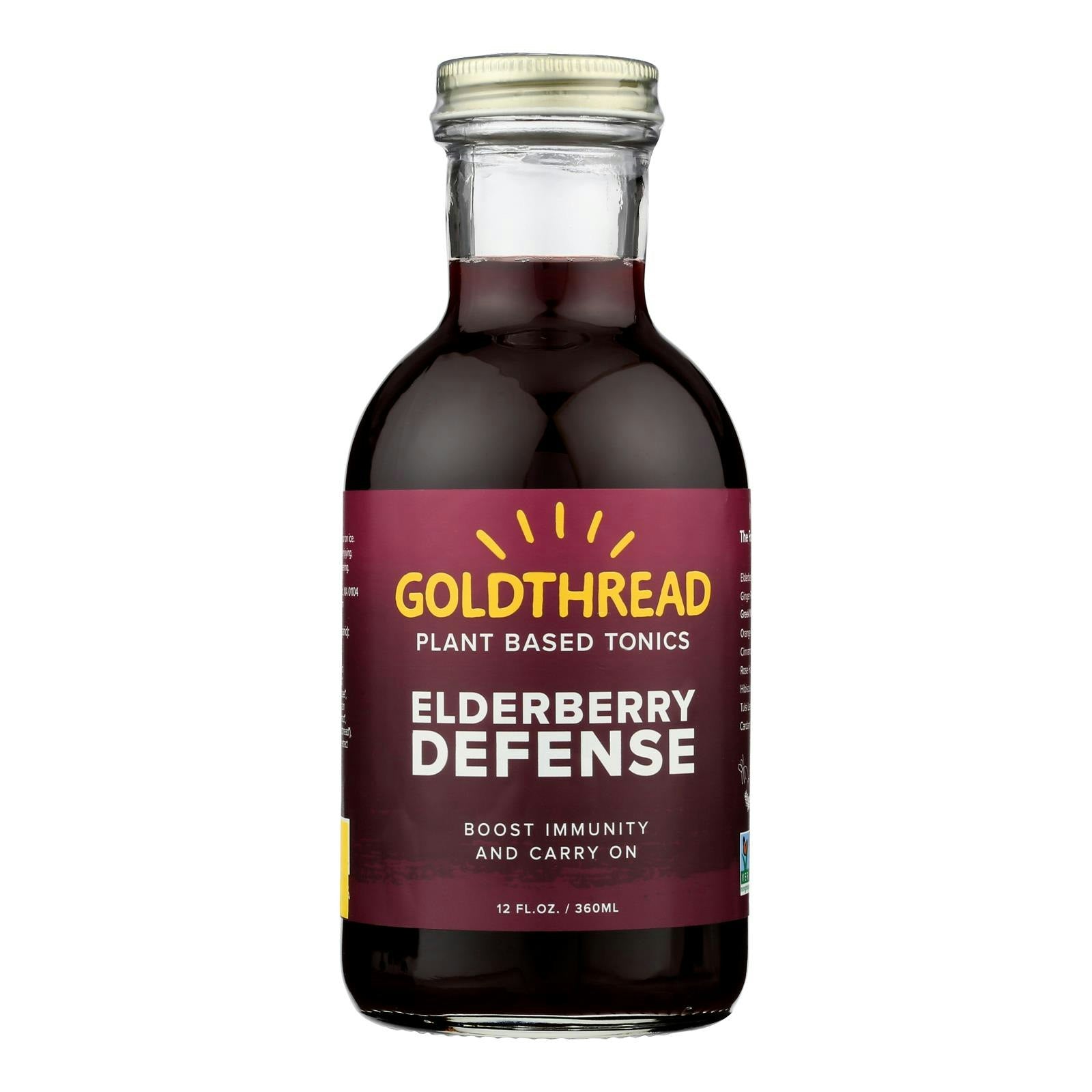 Goldthread - Plant Based Tonic Elderberry Defense 12 fl oz (Pack of 6)