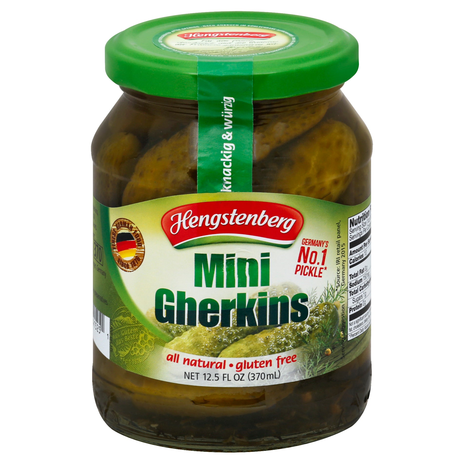 Hengstenberg Pickle Gherkins Mini 12.5 oz (Pack Of 12)