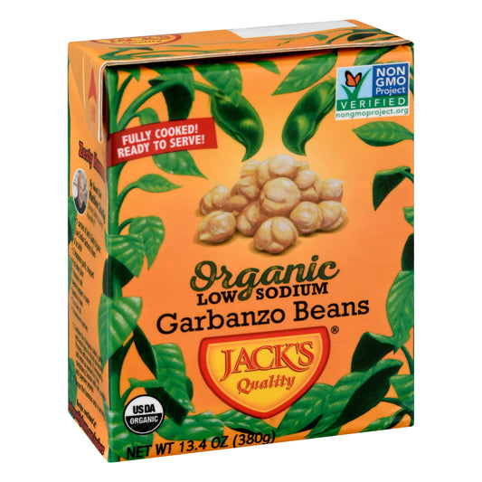 Jacks Quality Bean Garbanzo Low Sodium Organic 13.4 oz (Pack Of 8)