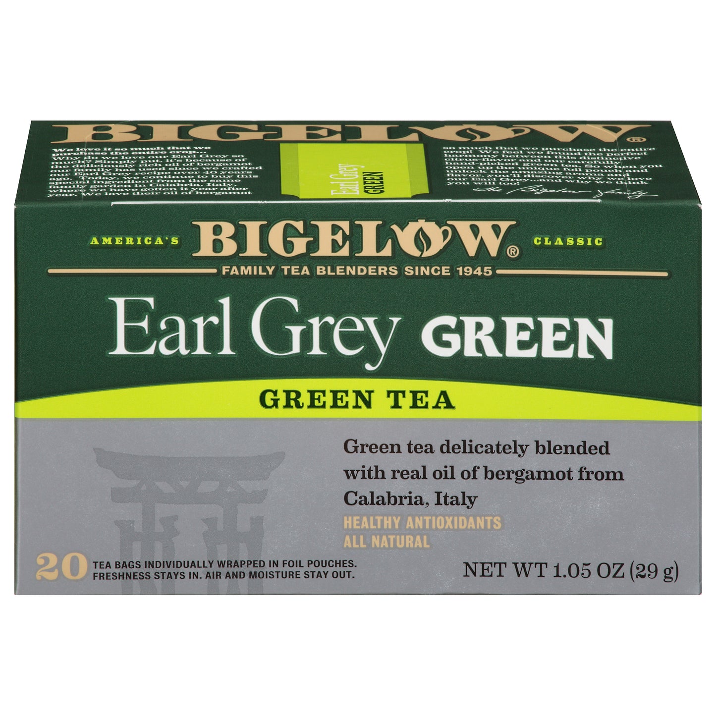 Bigelow Tea Green Earl Grey 20Bg 1.05 oz (Pack Of 6)