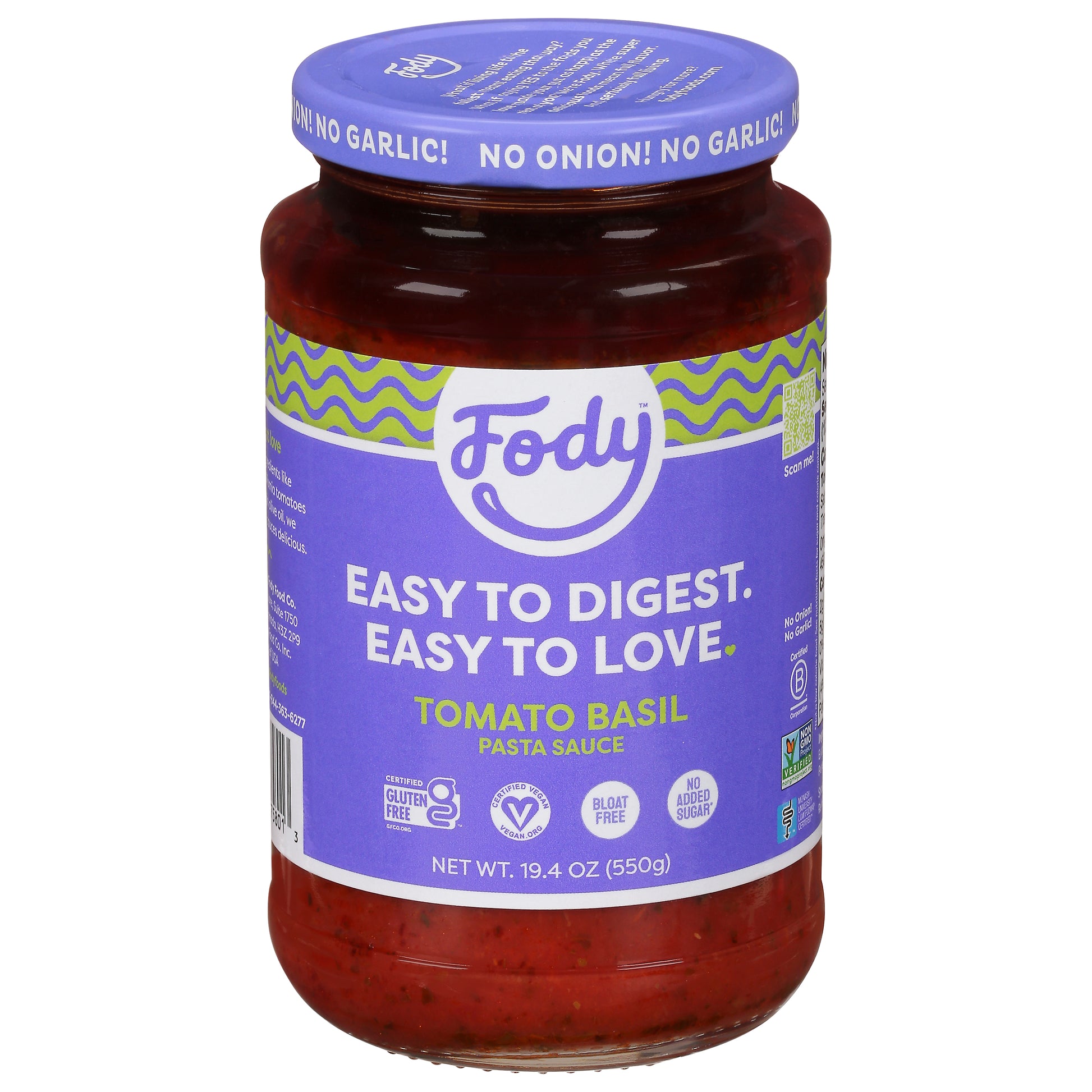 Fody Food Co Sauce Pasta Tomato Basil 19.4 oz (Pack Of 6)