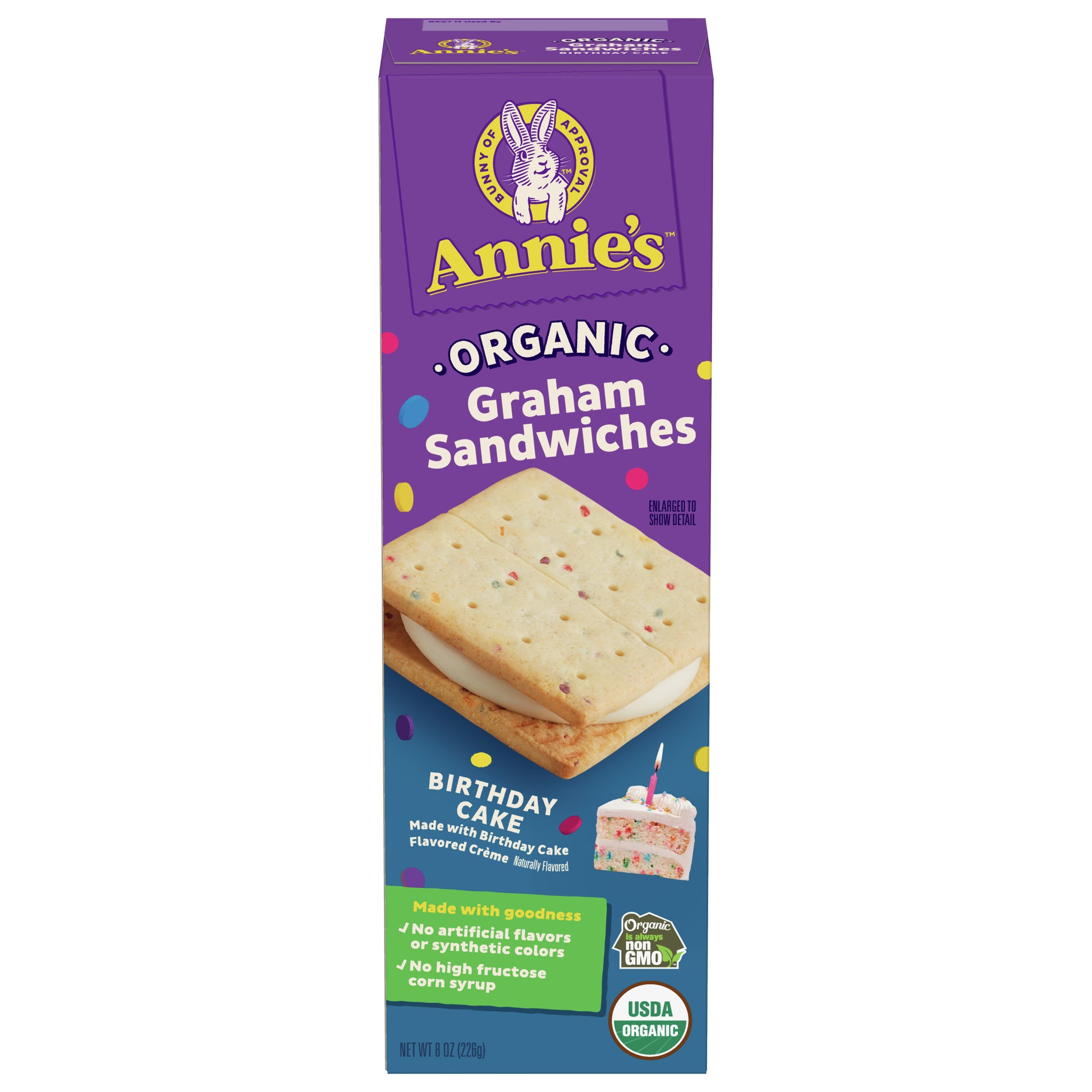 Annies Homegrown Graham Cracker Sandwich Bday Cake 8 Oz (Pack Of 6)