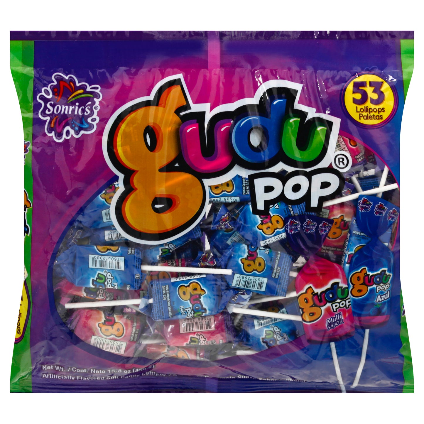 Sonrics Lollipop Gudupop Mix Bag 15.87 Oz (Pack Of 15)