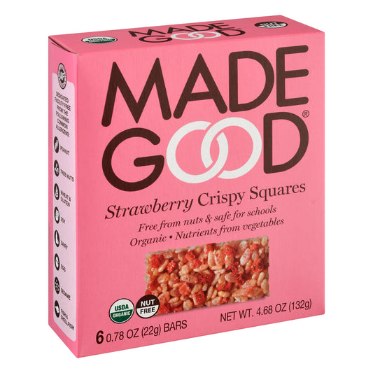 Madegood Rice Crispy Strawberry Square 4.68 oz (Pack Of 6)