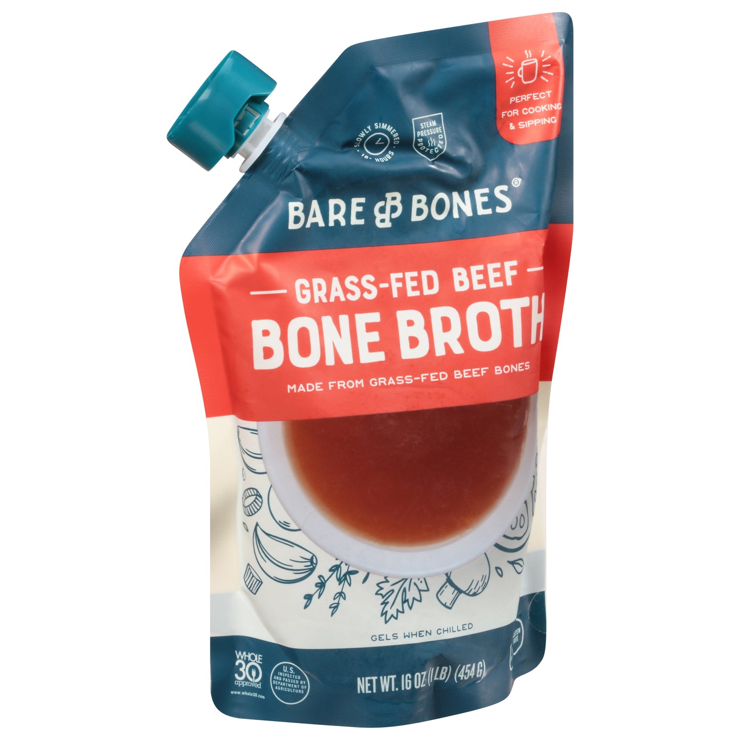 Bare Bones Broth Beef Grass Fed 16 oz (Pack Of 8)