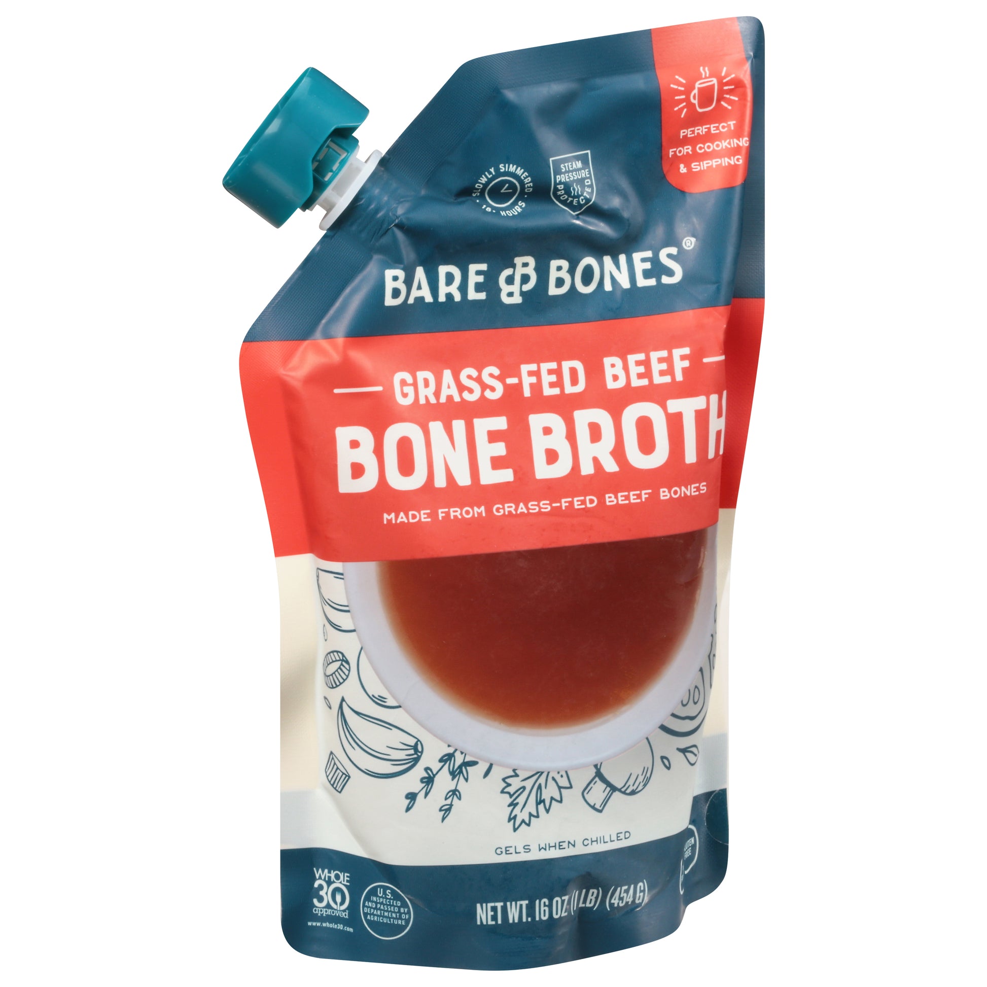 Bare Bones Broth Beef Grass Fed 16 oz (Pack Of 8)