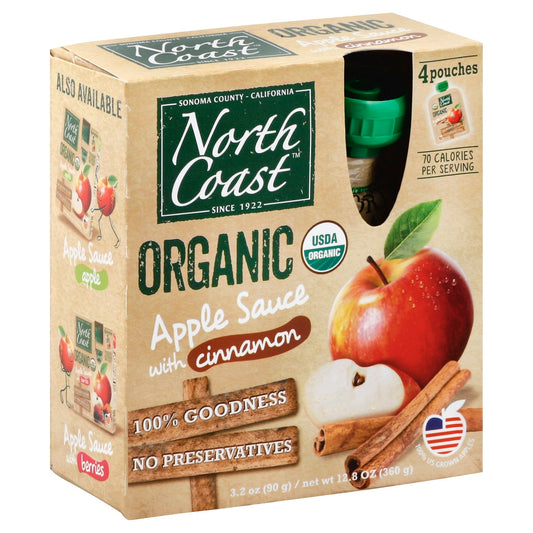 North Coast Apple sauce Cinnamon Peach Organic 12.8 oz (Pack of 6)