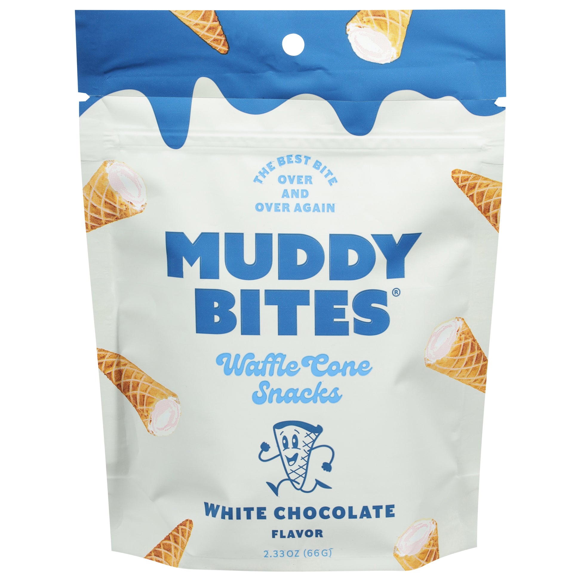 Muddy Bites Bites Waffle White Chocolate 2.33 Oz (Pack Of 12)