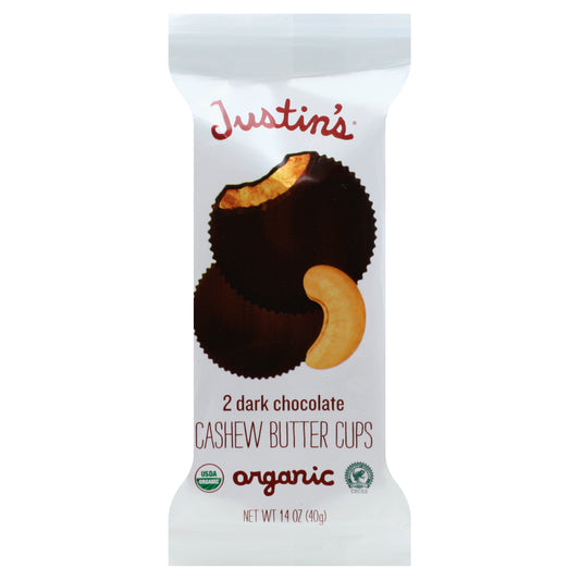 Justins Dark Chocolate Cups Cashew Butter 1.4 oz (Pack Of 12)