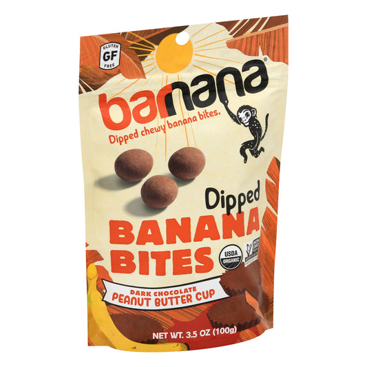 Barnana Bites Banana Peanut Butter Cup Dark Chocolate Organic 3.5 oz (Pack Of 12)