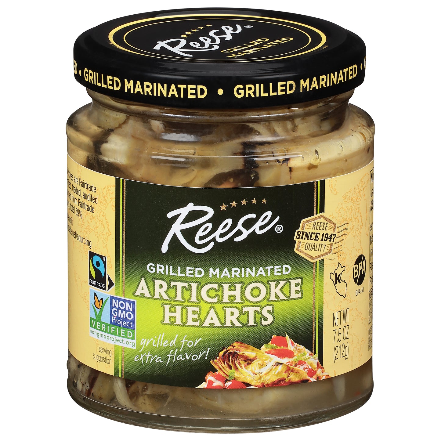 Reese Artichoke Hearts Grilled Marinated 7.5 oz (Pack Of 12)