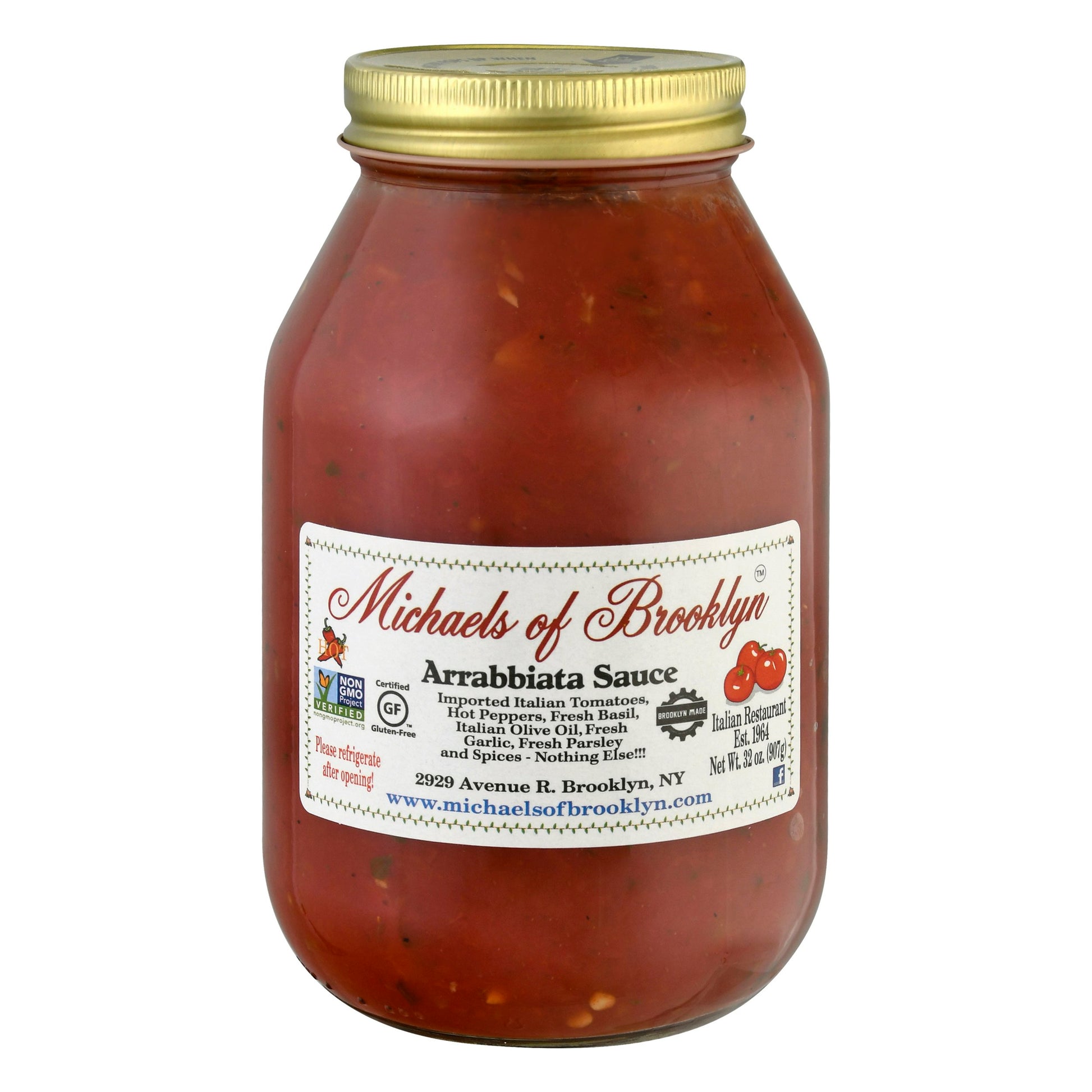 Michaels Of Brooklyn Sauce Arrabbiata Gluten Free 32 oz (Pack of 6)