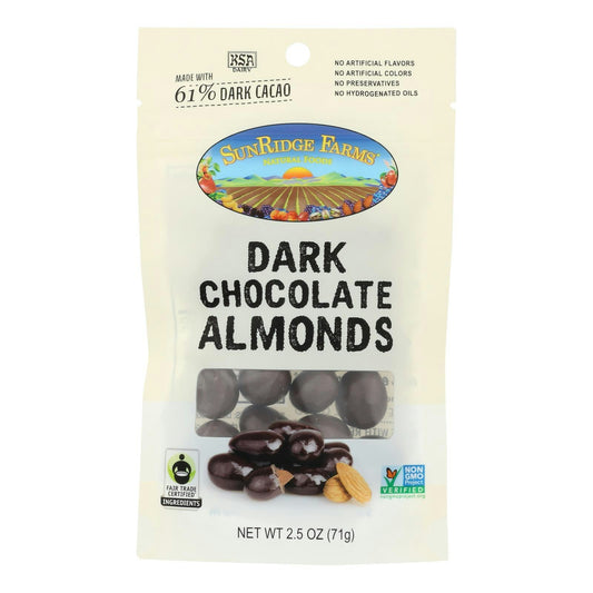 Sunridge Farm Almonds Dark Chocolate Cft 2.5 Oz (Pack of 8)