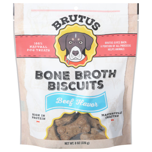 Brutus Broth Biscuit Beef Dogs 8 Oz (Pack Of 6)