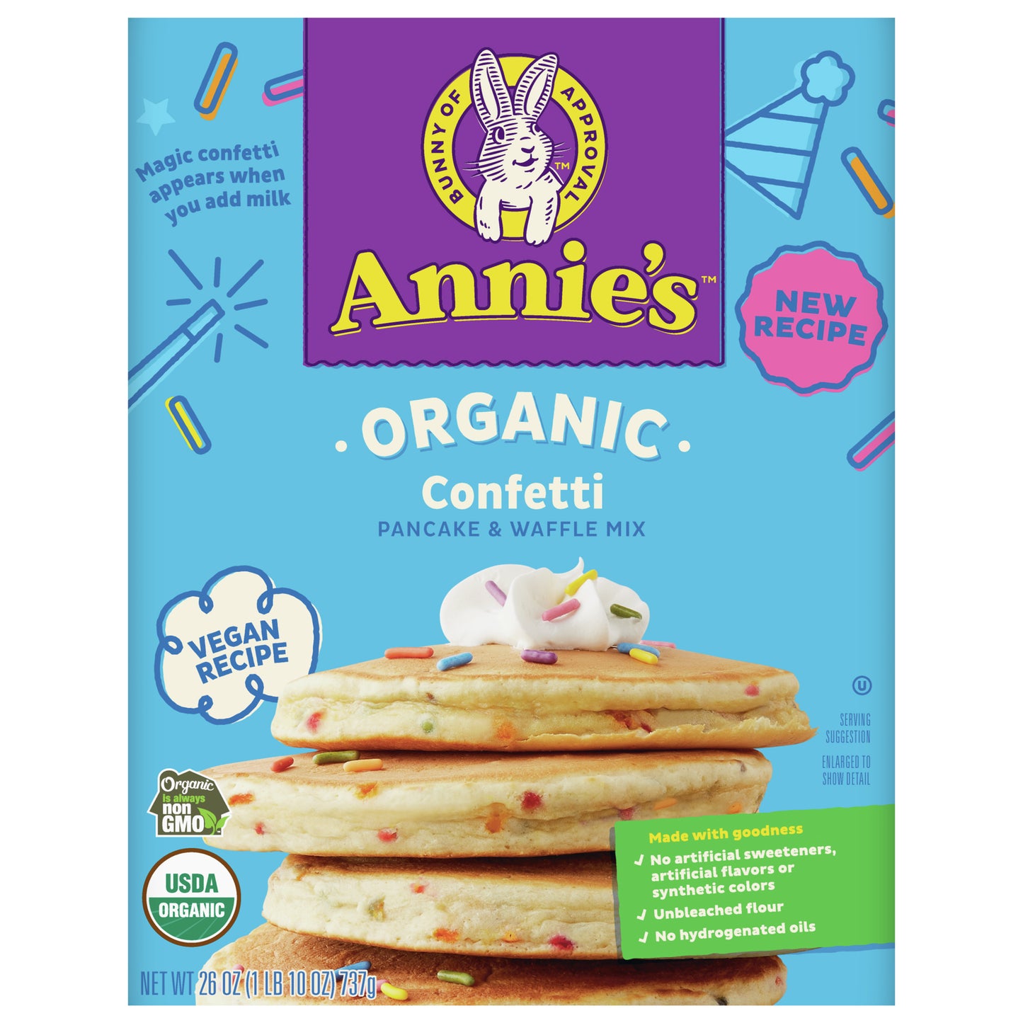 Annies Homegrown Pancake Birthday Confetti 26 Oz (Pack Of 8)