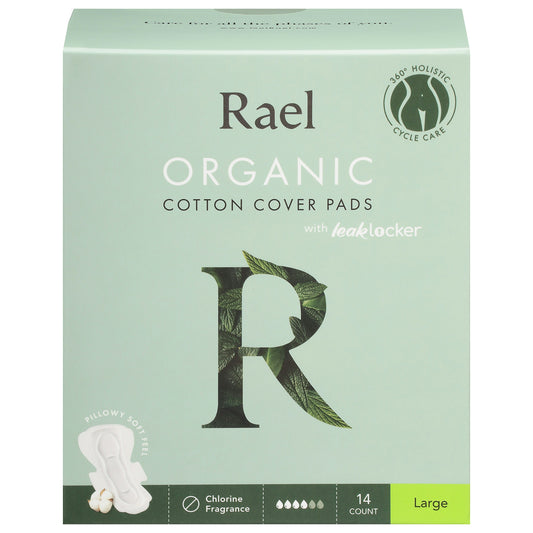 Rael Pads Cover Large Cotton Organic 12 Ea